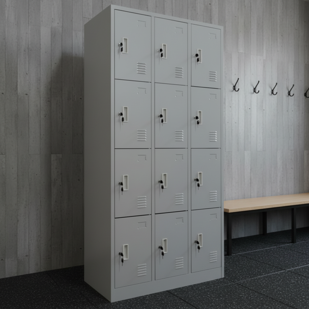 12-Door Metal Locker Cabinet