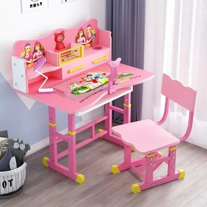 Pink Children’s Study Desk and Chair Set