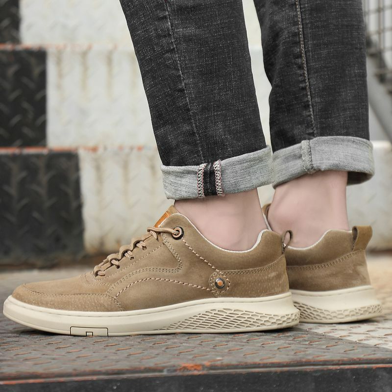 Men's Shoes Clearance Sale Genuine Leather Casual Shoes Suede Soft Sole Sports Leather Shoes