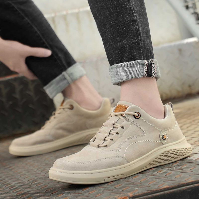 Men's Shoes Clearance Sale Genuine Leather Casual Shoes Suede Soft Sole Sports Leather Shoes