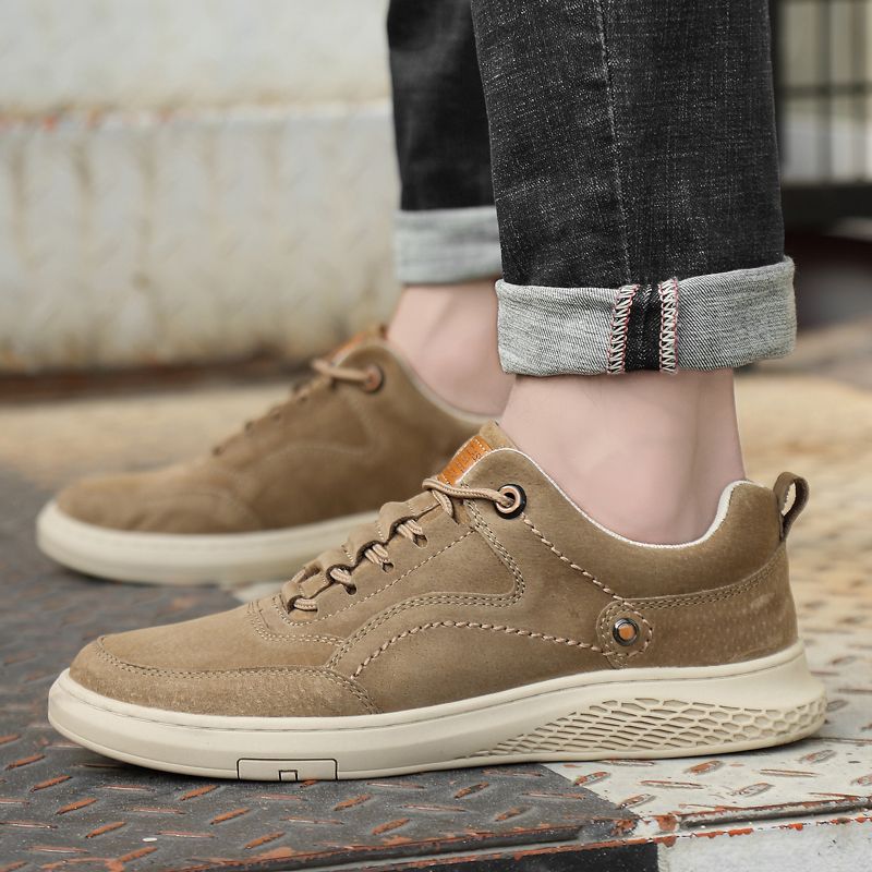 Men's Shoes Clearance Sale Genuine Leather Casual Shoes Suede Soft Sole Sports Leather Shoes