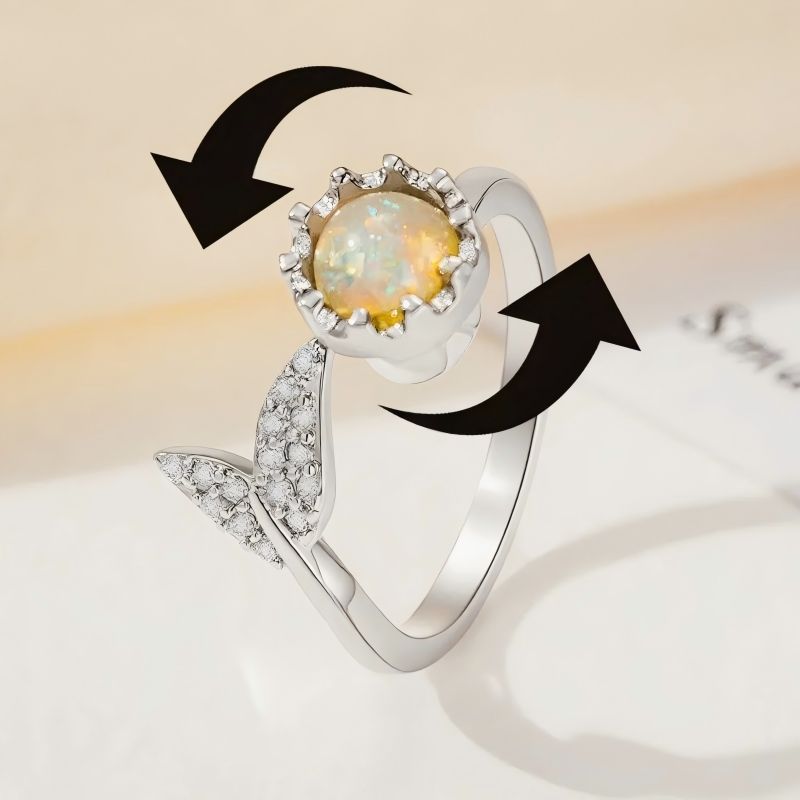 Trendy daisy spinning ring, suitable for women, stylish and simple design, a creative accessory for women to relieve stress and anxiety