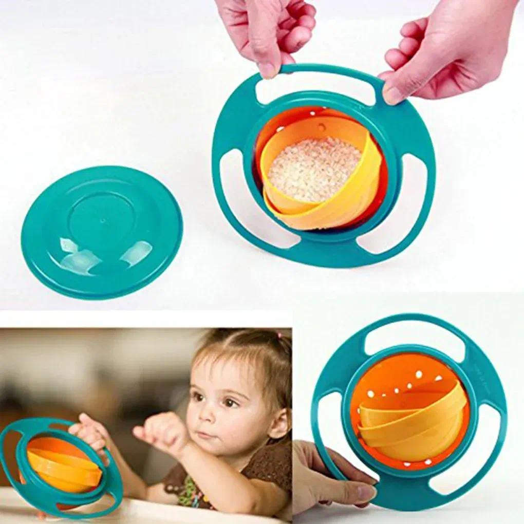 Baby Baby CHILDREN'S Bowl 360 Degree Rotation Gyro Bowl Lion Bowl Balance Bowl Do Not Pour Anti-scald and Anti-fall Eating Bowl
