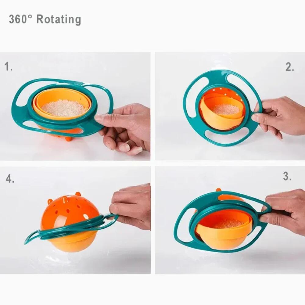 Baby Baby CHILDREN'S Bowl 360 Degree Rotation Gyro Bowl Lion Bowl Balance Bowl Do Not Pour Anti-scald and Anti-fall Eating Bowl