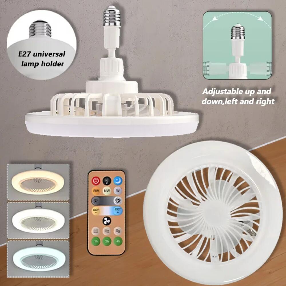 E27 Lamp Holder Universal Fan Light Bedroom Light Quiet Electric Fan Chandelier Control Led Study Dining Room Light