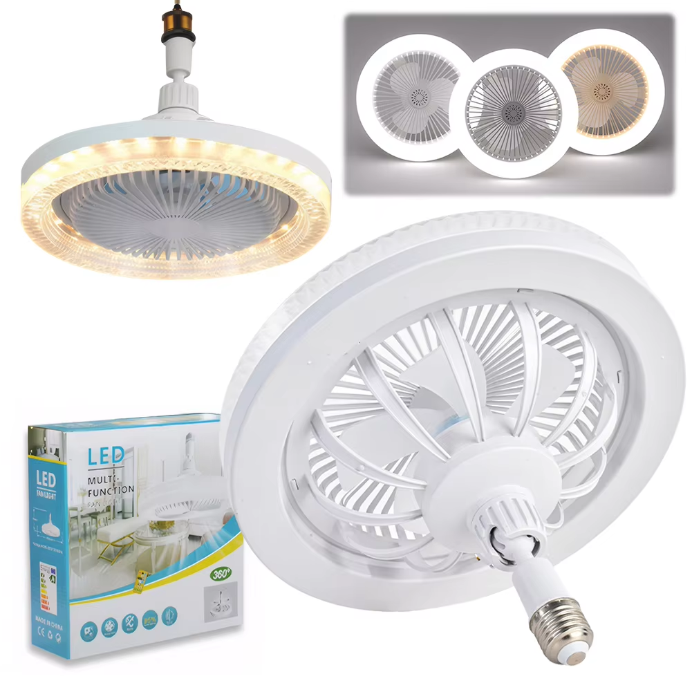 E27 Lamp Holder Universal Fan Light Bedroom Light Quiet Electric Fan Chandelier Control Led Study Dining Room Light