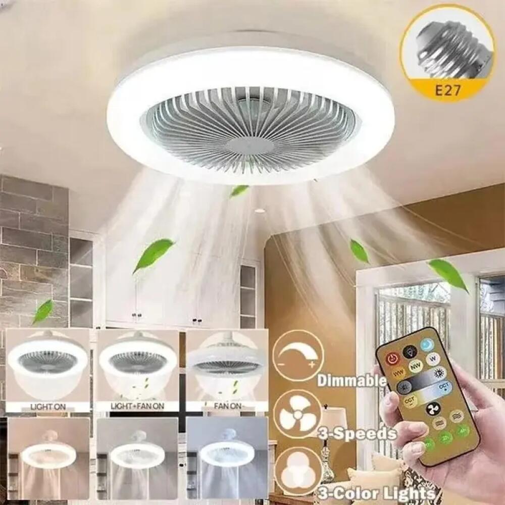 E27 Lamp Holder Universal Fan Light Bedroom Light Quiet Electric Fan Chandelier Control Led Study Dining Room Light