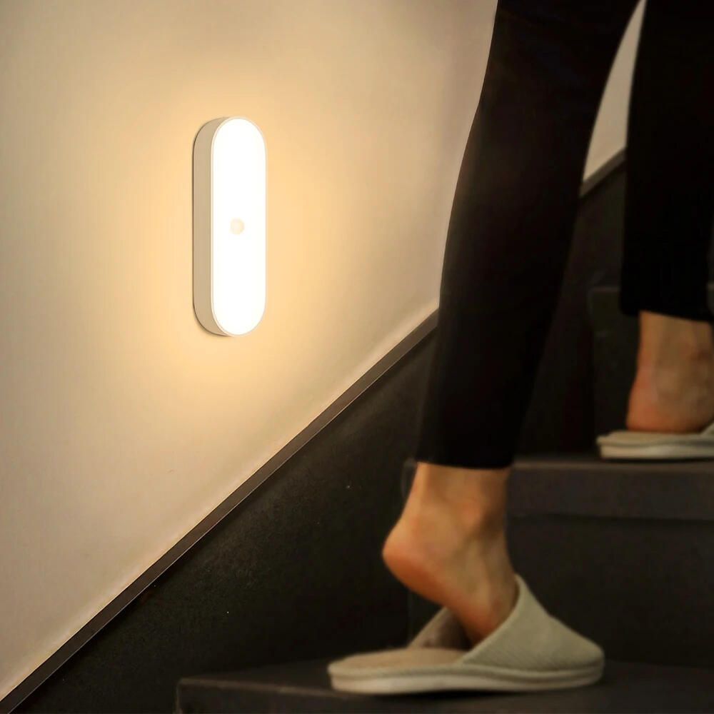 Wireless LED Motion Sensor Lamp Night Lights USB Rechargeable Magnetic For Wardrobe Room Closet Kitchen Aisle Tube Detector Bulb