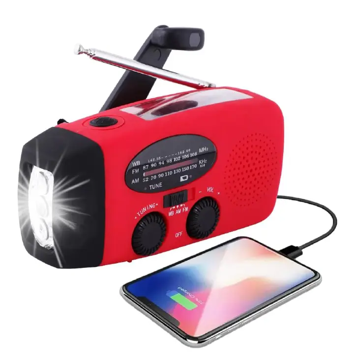 Multifunctional Portable Hand Crank Power Generation Emergency Radio Solar Disaster Prevention FM AM WB NOAA Power Bank