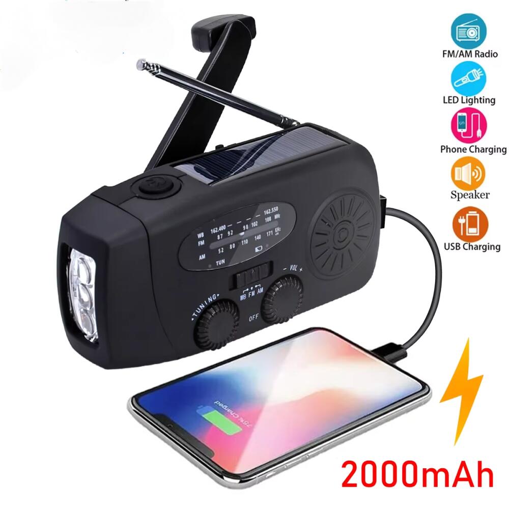 Emergency Solar Radio Survival Hand Crank Radio with LED Flashlight Radio AM FM NOAA Portable Weather Radio Small Portable Radio