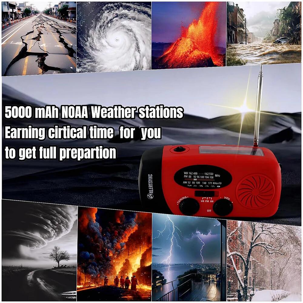 Emergency Solar Radio Survival Hand Crank Radio with LED Flashlight Radio AM FM NOAA Portable Weather Radio Small Portable Radio