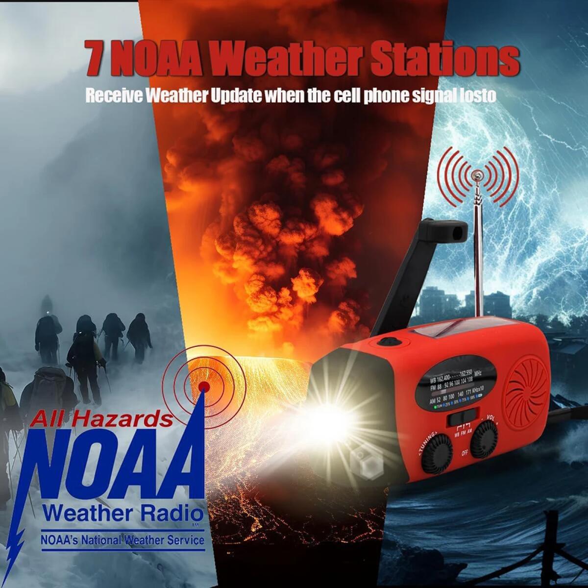 Emergency Solar Radio Survival Hand Crank Radio with LED Flashlight Radio AM FM NOAA Portable Weather Radio Small Portable Radio
