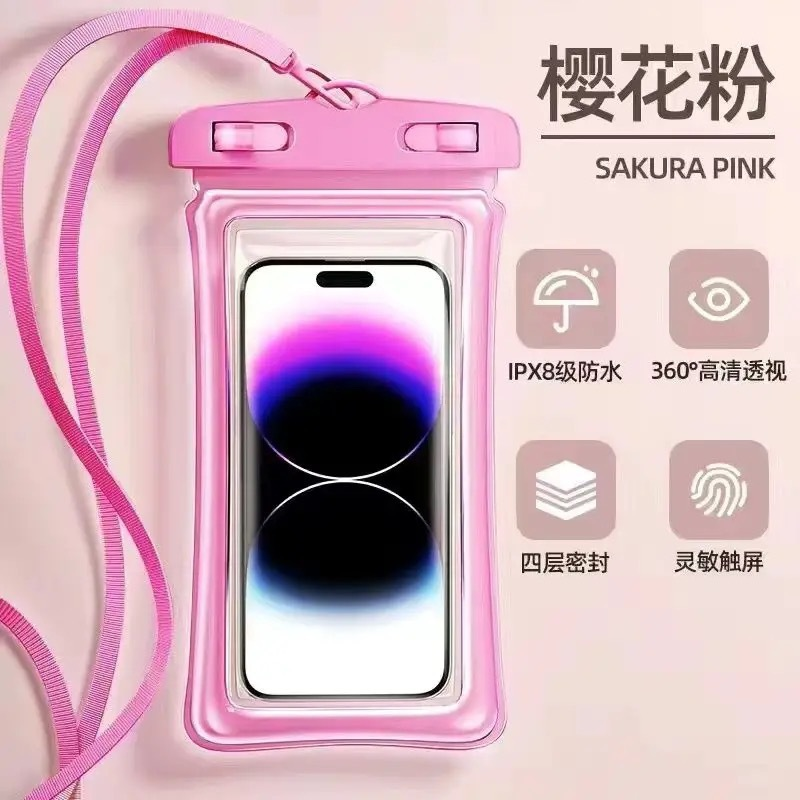 Universal Waterproof Phone Pouch Dry Bag Floating IPX8 Phone Case with Lanyard Water Proof Bags Strap for Diving Swimming Sports