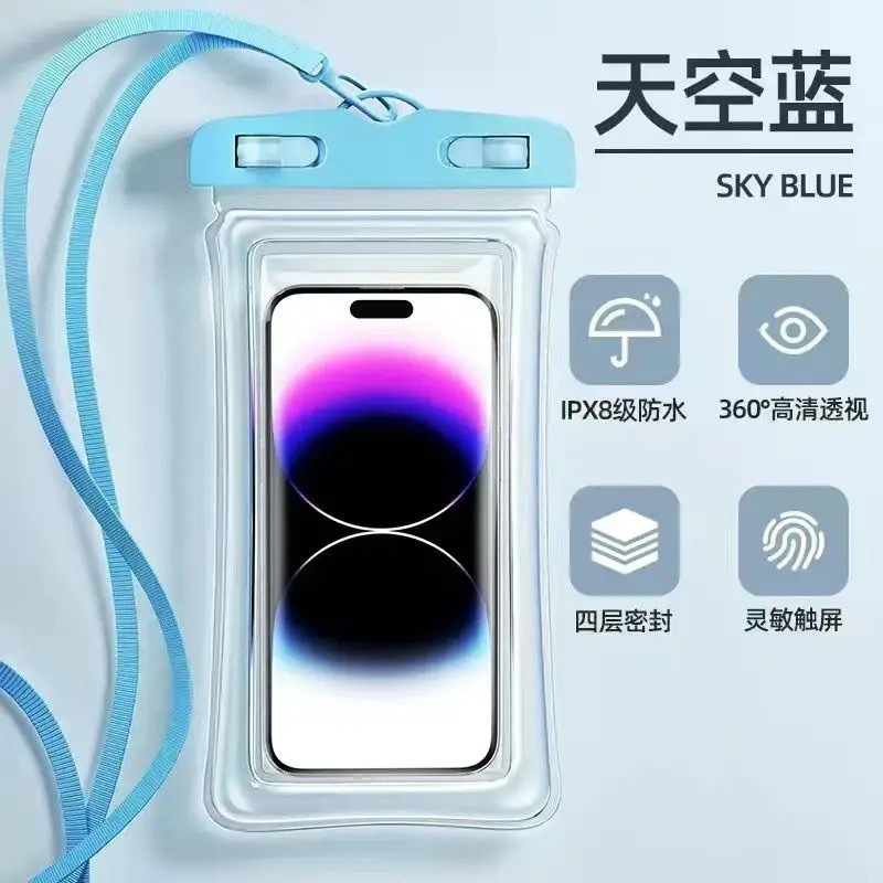 Universal Waterproof Phone Pouch Dry Bag Floating IPX8 Phone Case with Lanyard Water Proof Bags Strap for Diving Swimming Sports