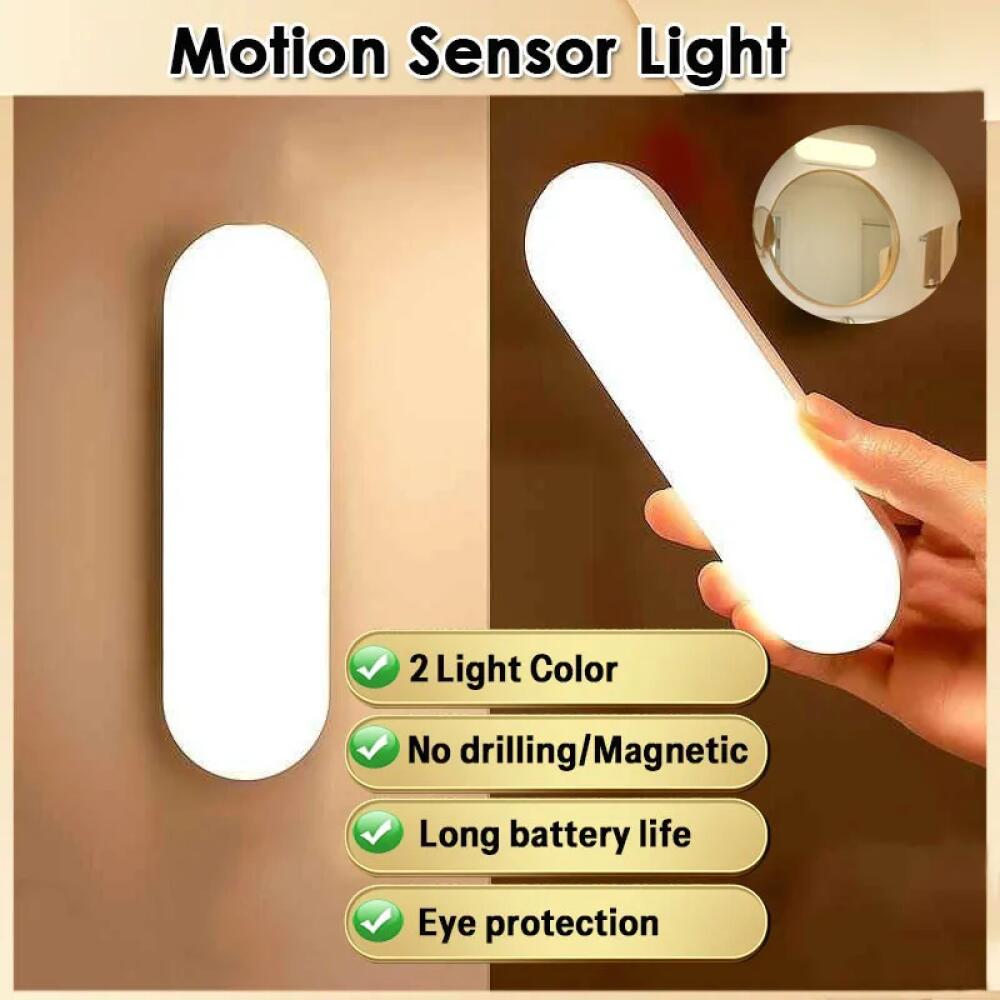 Wireless LED Motion Sensor Lamp Night Lights USB Rechargeable Magnetic For Wardrobe Room Closet Kitchen Aisle Tube Detector Bulb