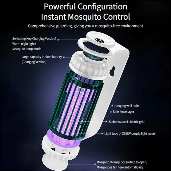 Electric Shock Mosquito Killer Lamp Outdoor Atmosphere Light Mosquito Repellent Safe Efficient Home Mosquito Zapper Household