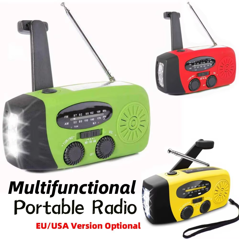 Emergency Solar Radio Survival Hand Crank Radio with LED Flashlight Radio AM FM NOAA Portable Weather Radio Small Portable Radio