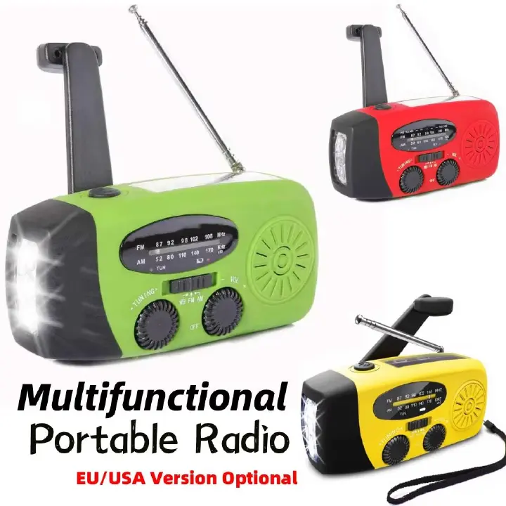Emergency Solar Radio Survival Hand Crank Radio with LED Flashlight Radio AM FM NOAA Portable Weather Radio Small Portable Radio