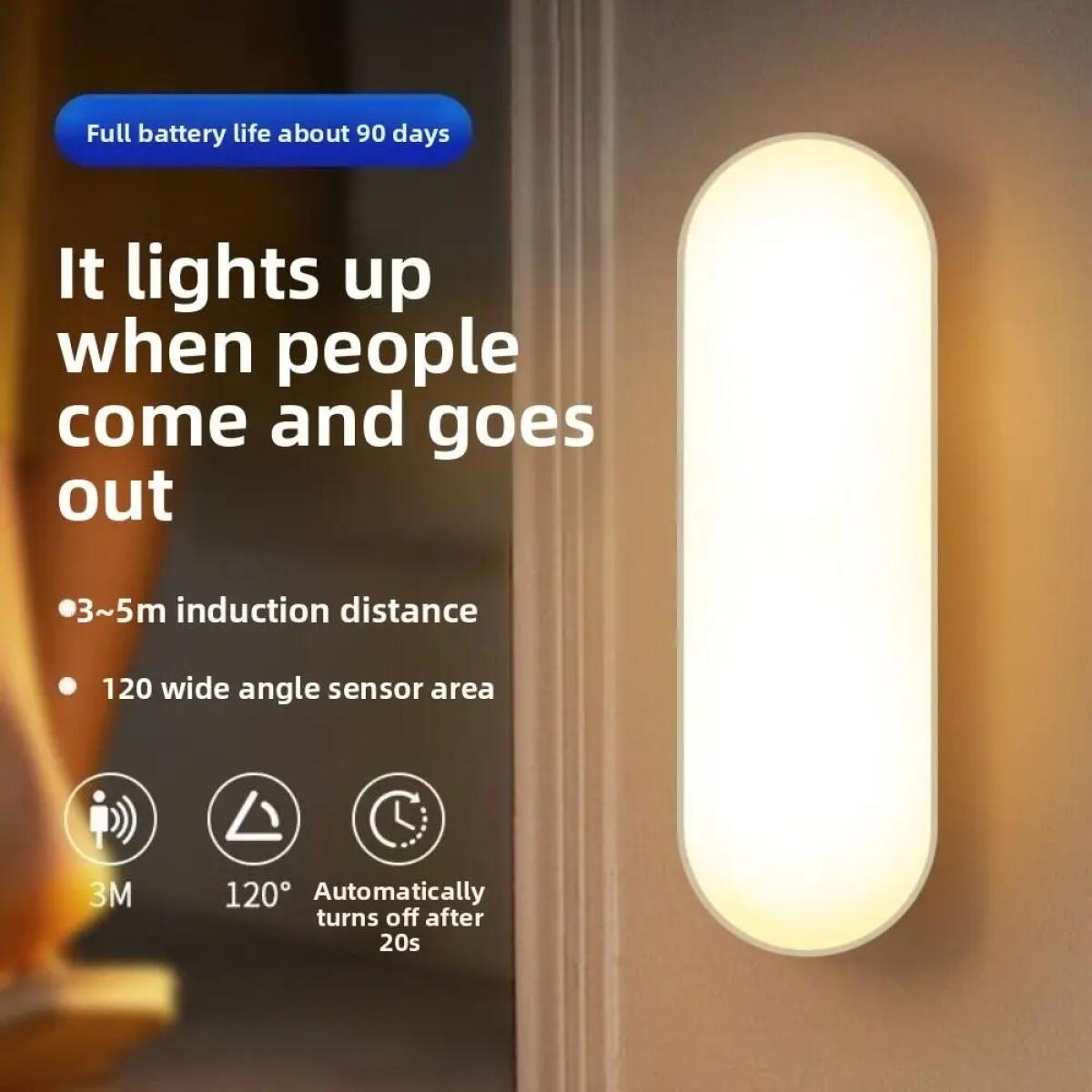 Wireless LED Motion Sensor Lamp Night Lights USB Rechargeable Magnetic For Wardrobe Room Closet Kitchen Aisle Tube Detector Bulb