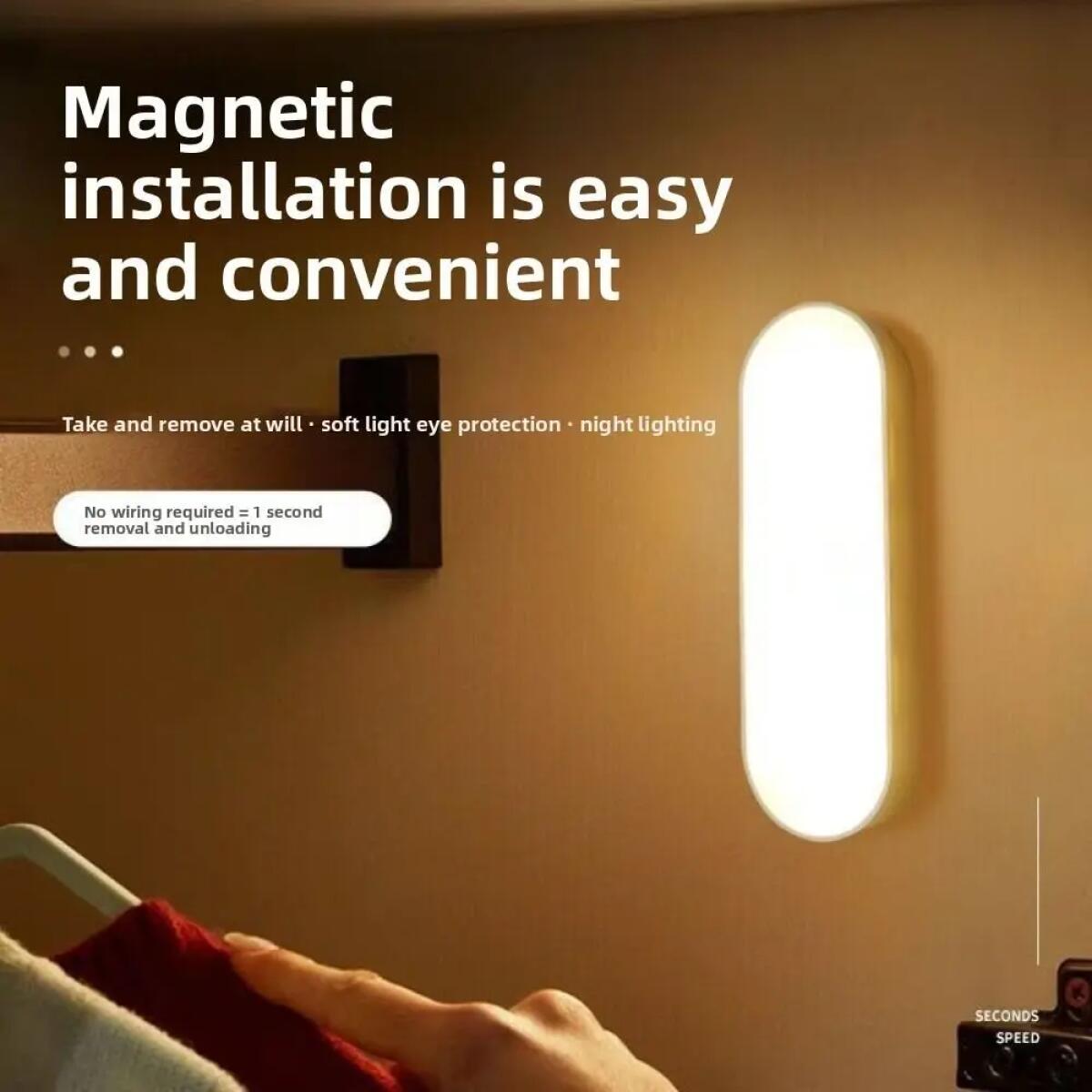 Wireless LED Motion Sensor Lamp Night Lights USB Rechargeable Magnetic For Wardrobe Room Closet Kitchen Aisle Tube Detector Bulb