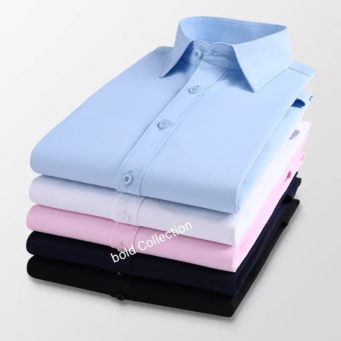 5 Pack Official Men’s Long Sleeve Shirts Slim Fit Cotton Formal & Casual Wear – Stylish Button-Down Office Shirts Breathable Comfortable Durable Classic Business Shirts for Work, Meetings, Events.