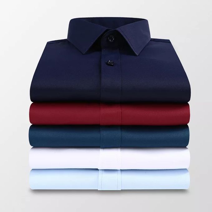 5 Pack Official Men’s Long Sleeve Shirts Slim Fit Cotton Formal & Casual Wear – Stylish Button-Down Office Shirts Breathable Comfortable Durable Classic Business Shirts for Work, Meetings, Events.