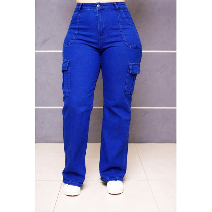 Classic Ladies Cargo Mom Jeans Trousers – Women’s High Waist Relaxed Fit Denim Pants, Stylish Cargo Pockets Mummy Jeans Durable Soft Fabric Casual Streetwear Trendy Loose Fit Everyday Comfortable Jean