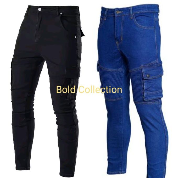 2-Pack Men’s Balmain Cargo Jeans – Pocketed Denim Pants for Men, Slim & Comfortable Fit Durable Soft Fabric Stylish Casual & Semi-Formal Wear Includes Black & Blue Jeans, Trendy Everyday Outfit