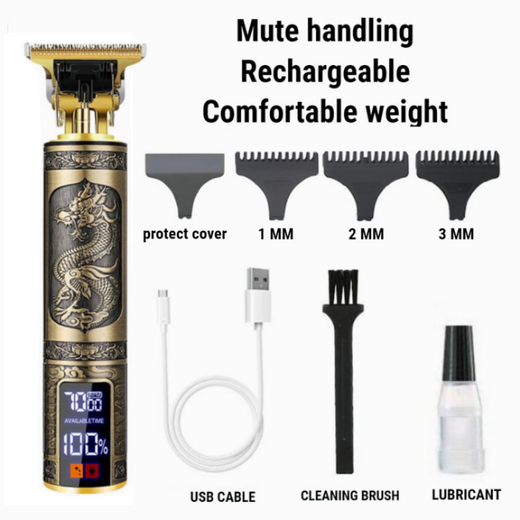 Metal Electric Hair Clipper Rechargeable – Professional Barber Hair Trimmer Machine, Cordless Hair Cutting Tool for Precise Grooming, Durable Clipper for Home & Salon Use