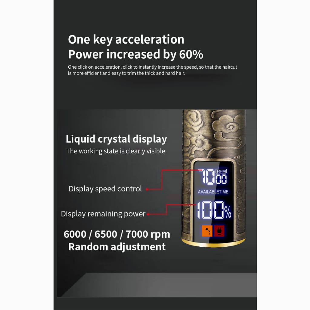 Metal Electric Hair Clipper Rechargeable – Professional Barber Hair Trimmer Machine, Cordless Hair Cutting Tool for Precise Grooming, Durable Clipper for Home & Salon Use