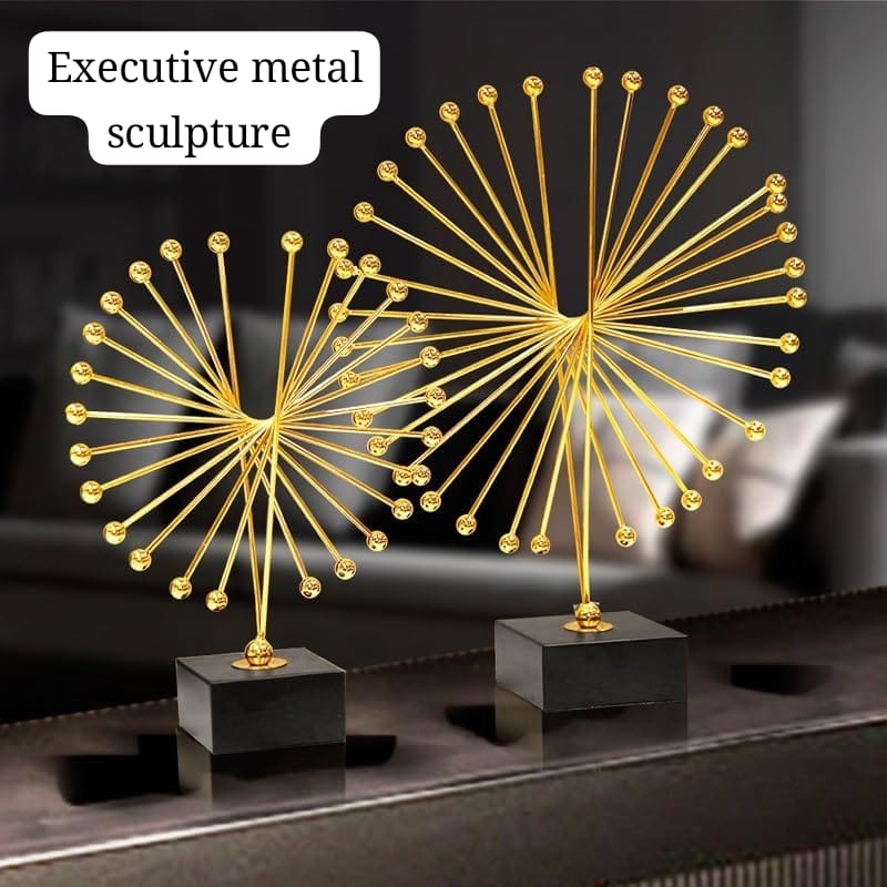 Executive Metal Abstract Spiked Sculpture – Decorative Office & Living Room Art, Symbol of Leadership & Prosperity, Modern Accent Piece for Interior Décor & Positive Energy Display