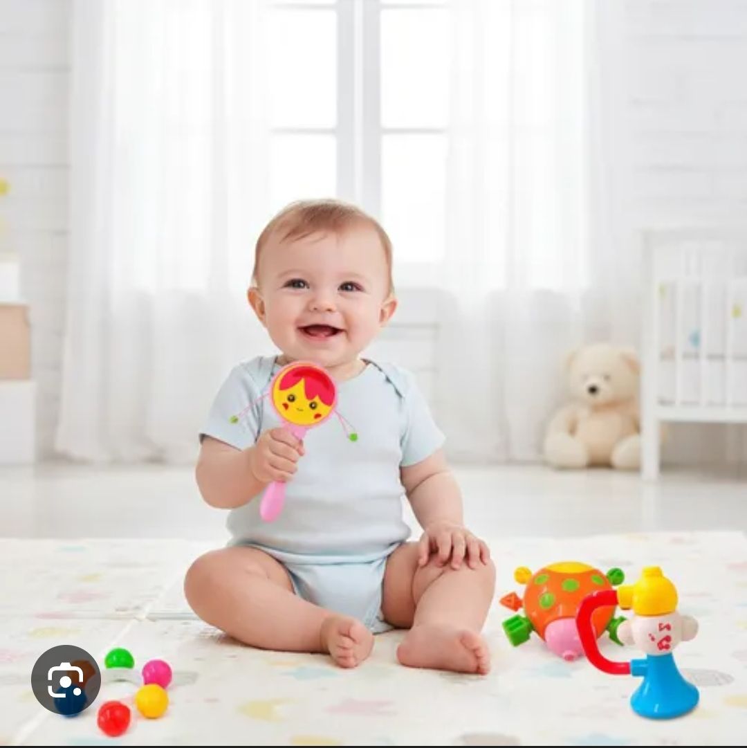 Newborn Baby Rattle Gift Set – 4PCS Animal Style Soft Plastic Rattles, Cute Infant Toys for Sensory Play, High-Quality Baby Gift Pack for Newborns & Toddlers