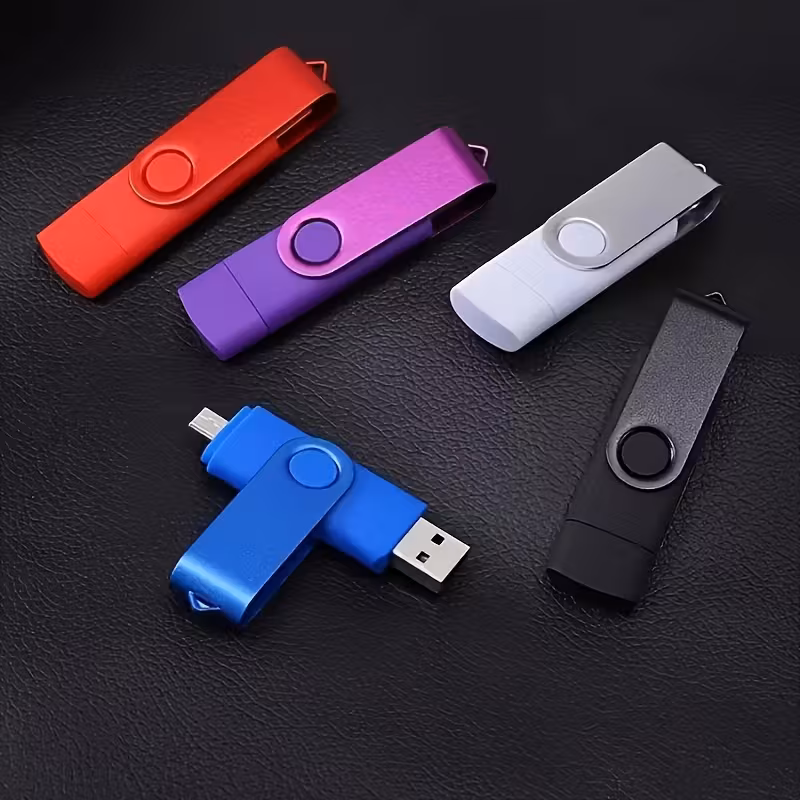 Portable 2IN1 USB Type C Flash Drive 8GB 16GB 32GB 64GB Data Storage Memory Stick For Smartphone & PC