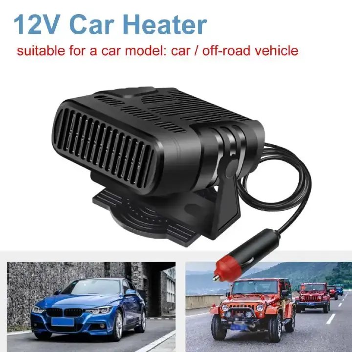 12V/24V Portable Car Heater Electric Cooling Heating Fan 4 IN 1 Electric Dryer Windshield Defogging Demister Defroster