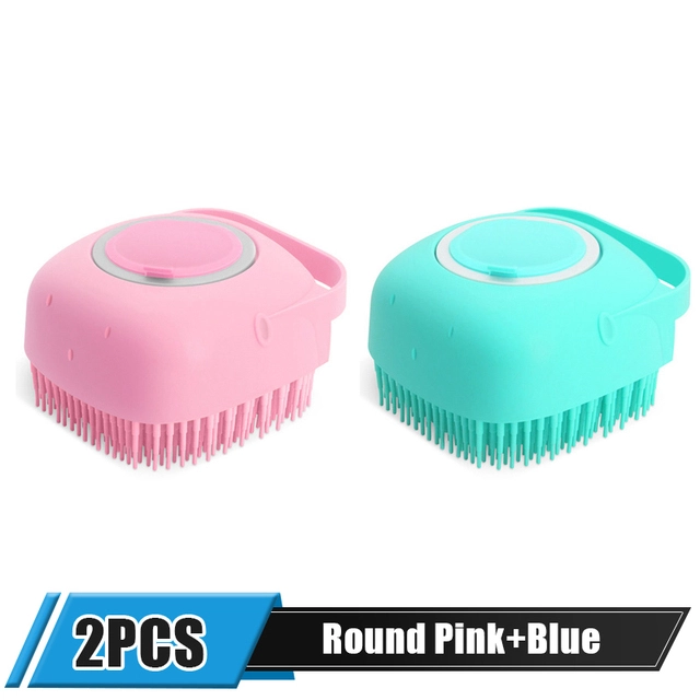 Soft Silicone Pet Massager Brush Bathroom Shampoo Bath Massage Dispenser For Dogs Cats Puppy Safety Tools Grooming Shower Brush