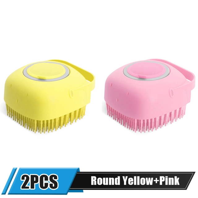 Soft Silicone Pet Massager Brush Bathroom Shampoo Bath Massage Dispenser For Dogs Cats Puppy Safety Tools Grooming Shower Brush