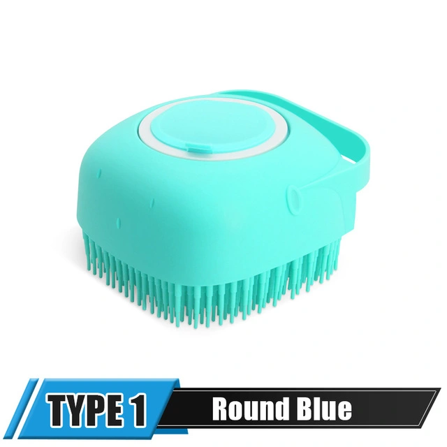 Soft Silicone Pet Massager Brush Bathroom Shampoo Bath Massage Dispenser For Dogs Cats Puppy Safety Tools Grooming Shower Brush