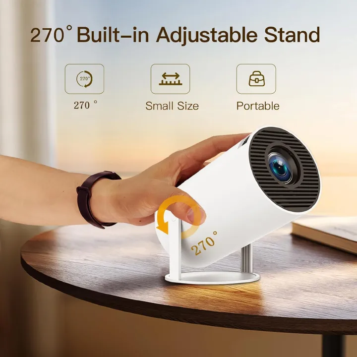 Flagship version HY300 PRO+ 2026 | 1080P full HD WiFi projector, equipped with Android 14.0 system – 12000 lumens portable home theater and outdoor movie projector | Supports iOS/Android screen mirror