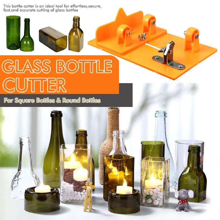 Glass Bottle Cutter Tool DIY Square Round Wine Beer Glass Sculpture Cutter Machine Professional Beer Glass Cutting Bottle Holder Glass Bottle Craft Tool, Bottle Cutter & Glass Cutter Kit
