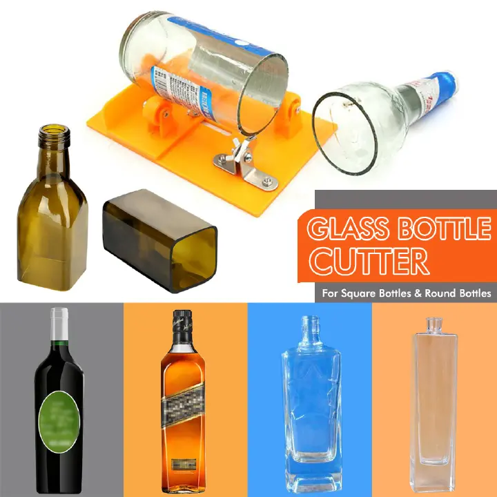 Glass Bottle Cutter Tool DIY Square Round Wine Beer Glass Sculpture Cutter Machine Professional Beer Glass Cutting Bottle Holder Glass Bottle Craft Tool, Bottle Cutter & Glass Cutter Kit