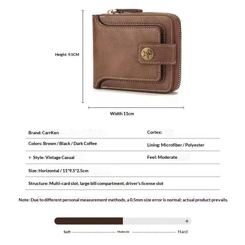 Vintage Small Men's Wallet Pu Leather Short Purse Men Hasp Zipper Clutch Solid Porte Feuille Hommes Porte Monnaie Homme