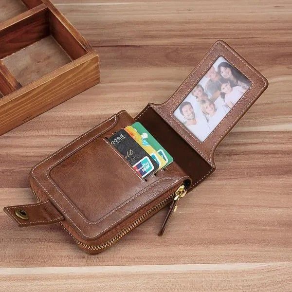 Vintage Small Men's Wallet Pu Leather Short Purse Men Hasp Zipper Clutch Solid Porte Feuille Hommes Porte Monnaie Homme