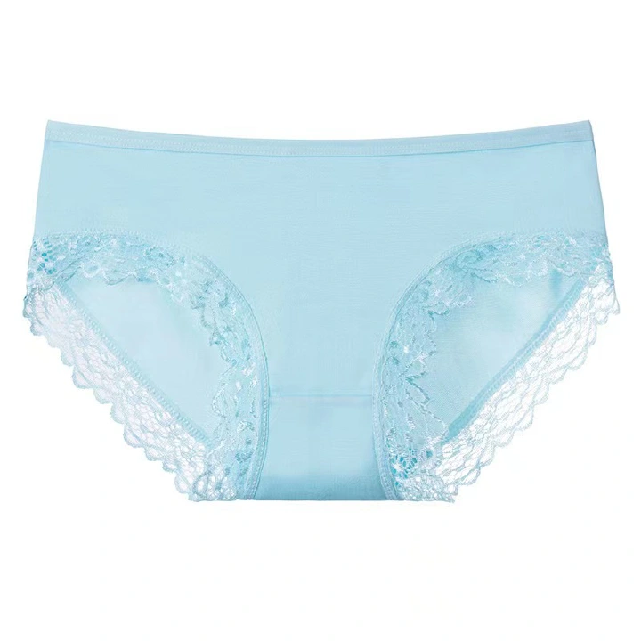 3 PCS Bbreathable Women's Underwear Soft Lightweight And Dry Women's Clothing Solid Color Women's Lace Lingerie New Milk Silk Panties Woman Clothes
