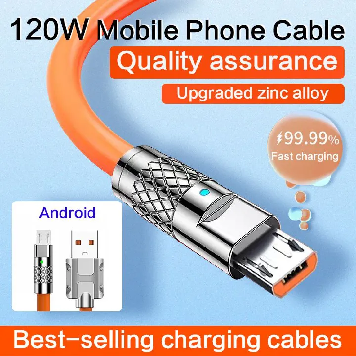 Charger Cables Fast 120W 6A / 3 Specifications To Choose From【Type-C Charging Cables】【Android】【3-in-1Charging Cables】Cables for most mobile phones Huawei, Samsung, Transsion, Xiaomi, OPPO, Realme, ete