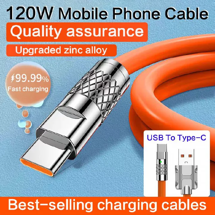 Charger Cables Fast 120W 6A / 3 Specifications To Choose From【Type-C Charging Cables】【Android】【3-in-1Charging Cables】Cables for most mobile phones Huawei, Samsung, Transsion, Xiaomi, OPPO, Realme, ete
