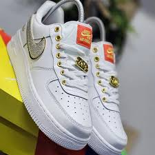 NEW FASHION ,NIKE AIRFORCE ONE NOLA,GOLD GLITTER
