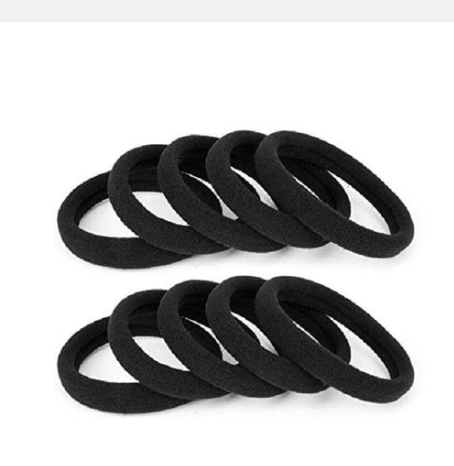 Black Elastic Hair Ties – Ponytail Hair Bands for Women & Girls