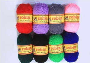 Robin Crochet Thread Knitting Wool Yarn for Crochet Acrylic Yarn Chunky 4ply 100g each (R)  for braiding knottless knitting clothes