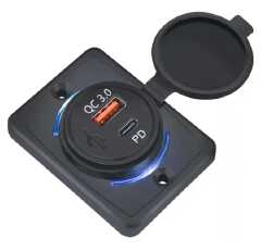 Dual USB Car Charger Socket (QC 3.0 + PD Fast Charging)