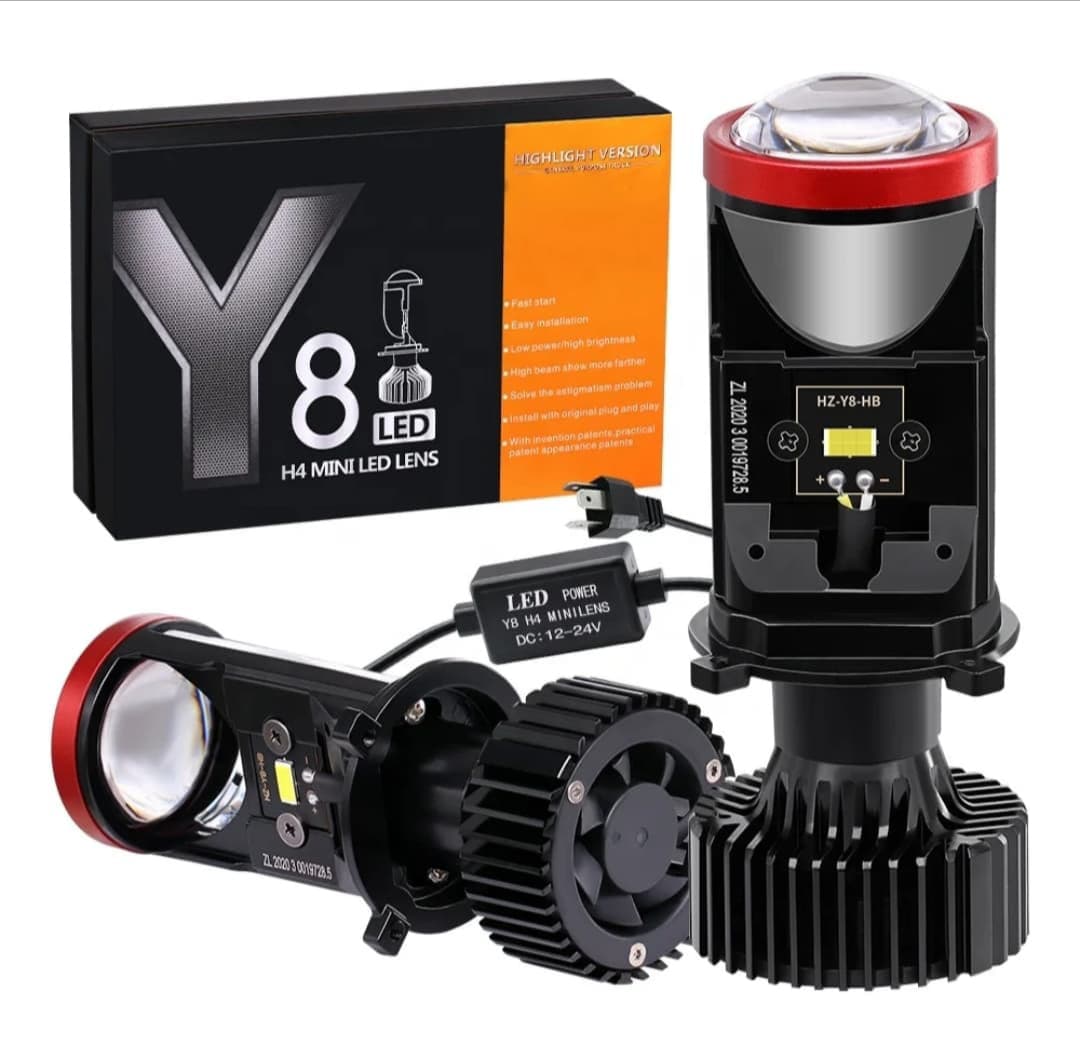 Y8 H4 Mini LED Lens Headlight Kit